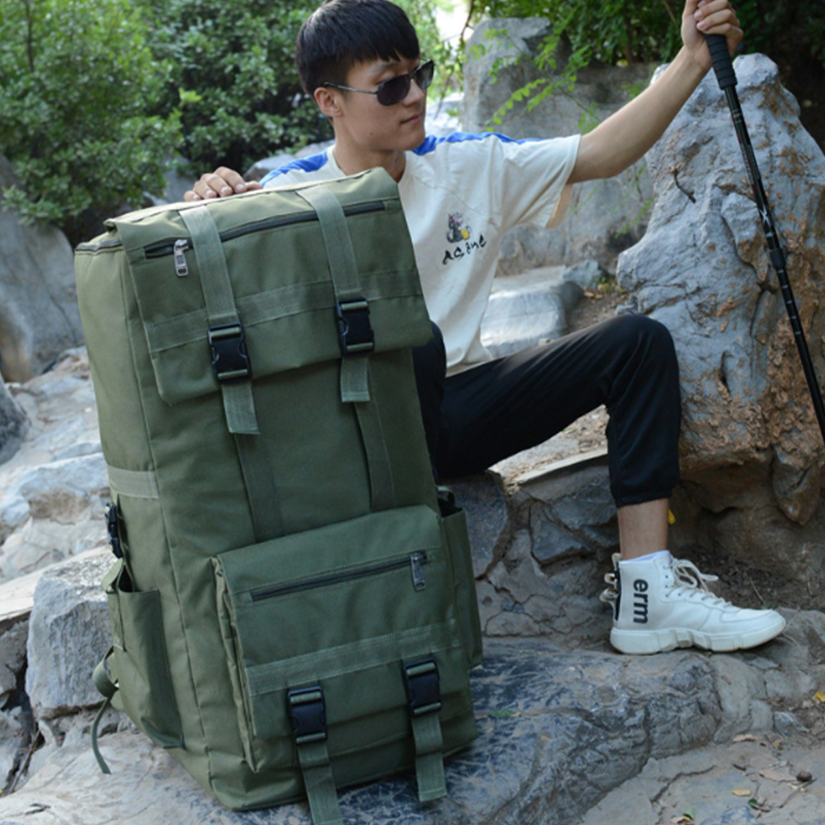 110L Large Capacity Backpack Military Tactical Outdoor Rucksack Camping Hiking Trekking Travel - Auto GoShop