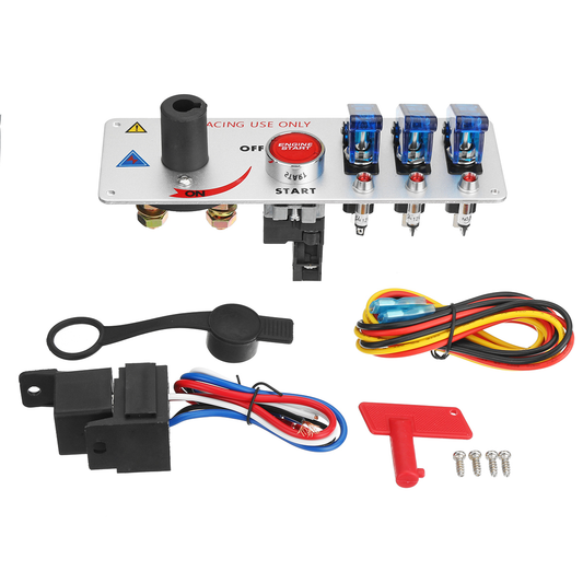 12V Auto LED Toggle Ignition Switch Panel Racing Vehicle Engine Start Push Set