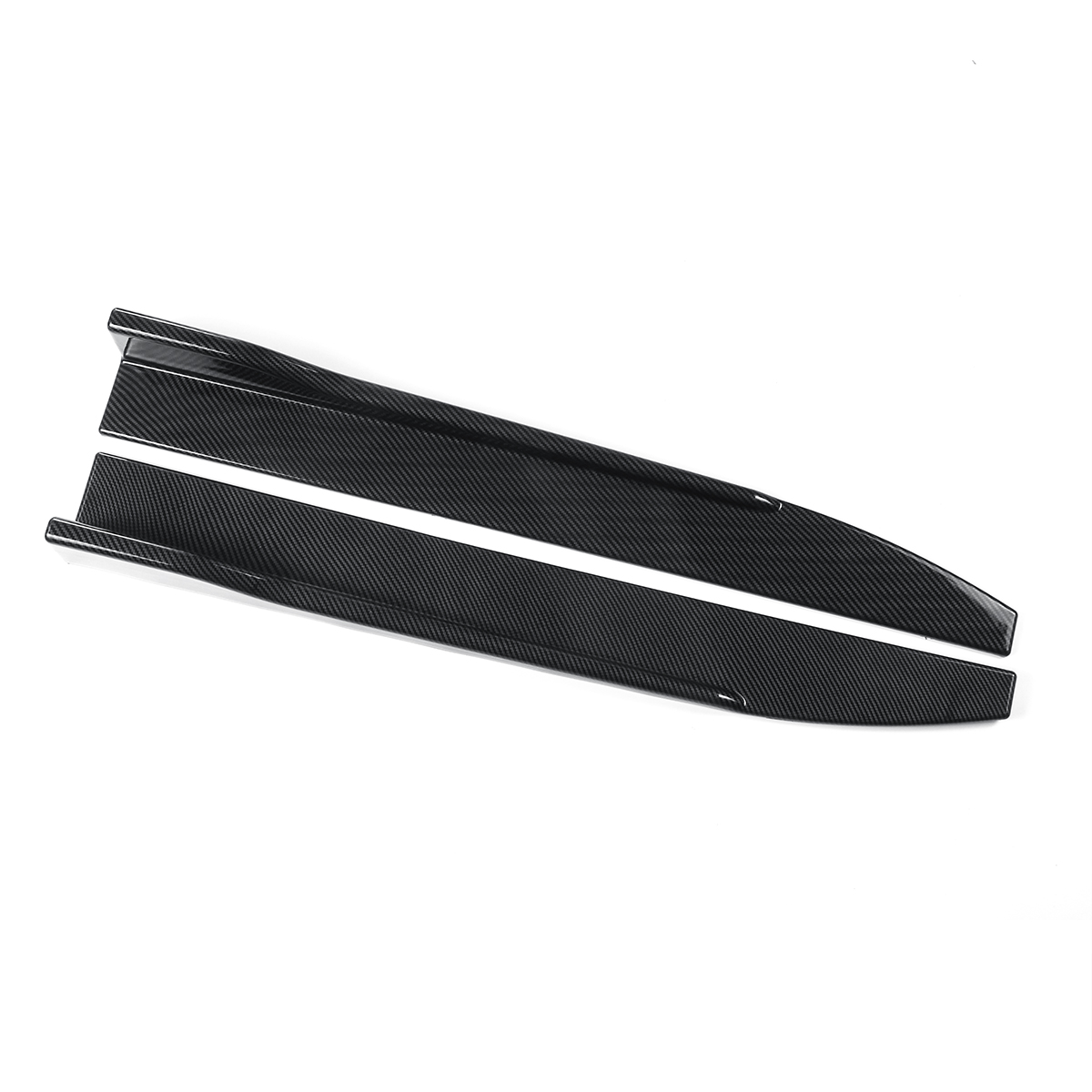 2 X Universal Gloss Black or Carbon Fiber Style Car Side Skirt Rocker Splitters Canard Diffuser Winglet Wings