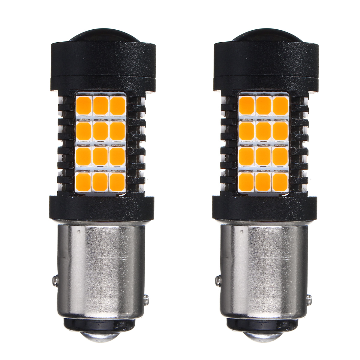 Pair 447LM 4.4W Amber LED Car Reversing Backup Lights Turn Bulb Lamp 3157 7443 1156 1157 2835