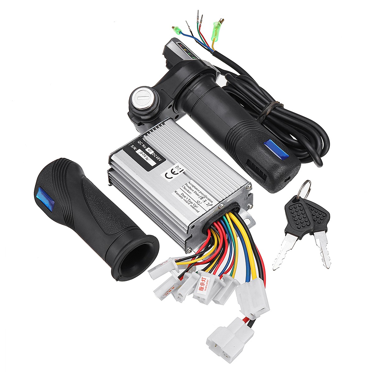 1000W 48V Electric Motor Brushed Controller + Throttle Grip Fits Standard 7/8 Inches(22Mm) Handle Bars - Auto GoShop