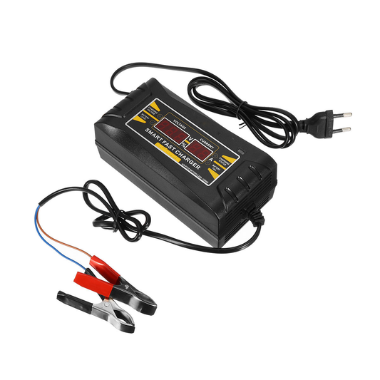 12V 6A Smart Fast Battery Charger for Car Motorcycle LCD Display EU Plug