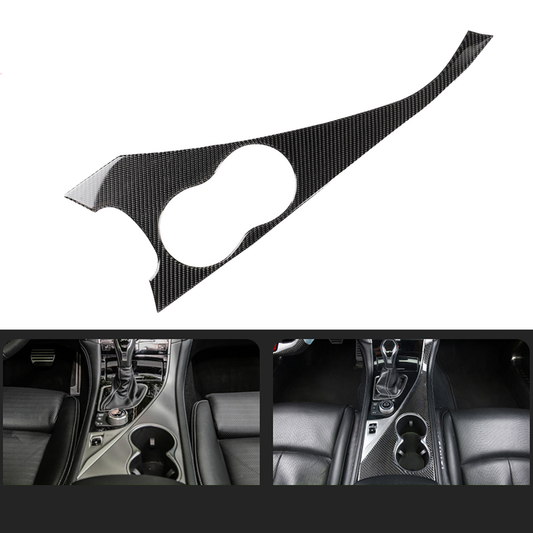 Car Water Cup Holder Panel Trim Cover Carbon Fiber Sticker for Infiniti Q50 Q60 2014-2019 - Auto GoShop