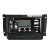 10A/20A/30A/40A/50A/60A 12V/24V Dual USB LCD Solar Panel Battery Regulator Charge Controller Black - Auto GoShop