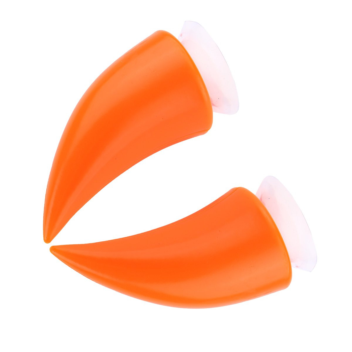 Orange Motorcycle Helmet Headwear Accessories Suction Cups Horns Decor Decoration