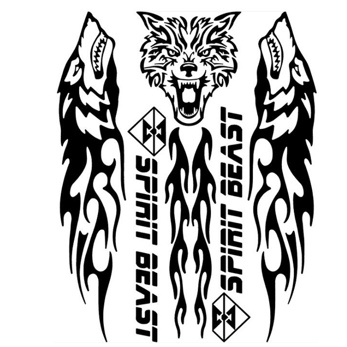 SPIRIT BEAST Reflective Motorcycle Stickers Gas Fuel Tank Protector Car Decoration