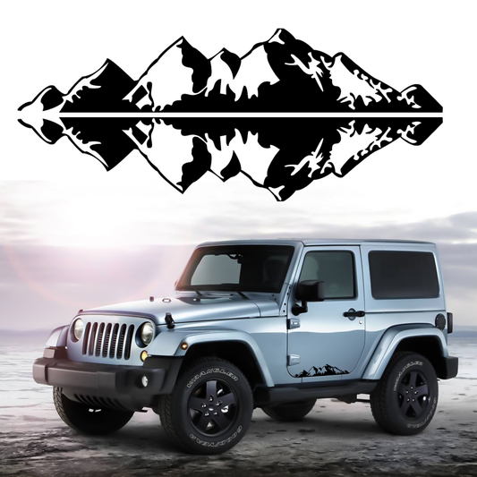 76X16Cm Snow Mountain Car Stickers Vinyl Decal Auto Body Truck Tailgate Window Door Universal - Auto GoShop