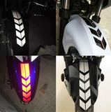 Motorcycle Reflective Stickers Wheel for Fender Waterproof Safety Warning Arrow Tape Car Decals Decoration Accessories - Auto GoShop