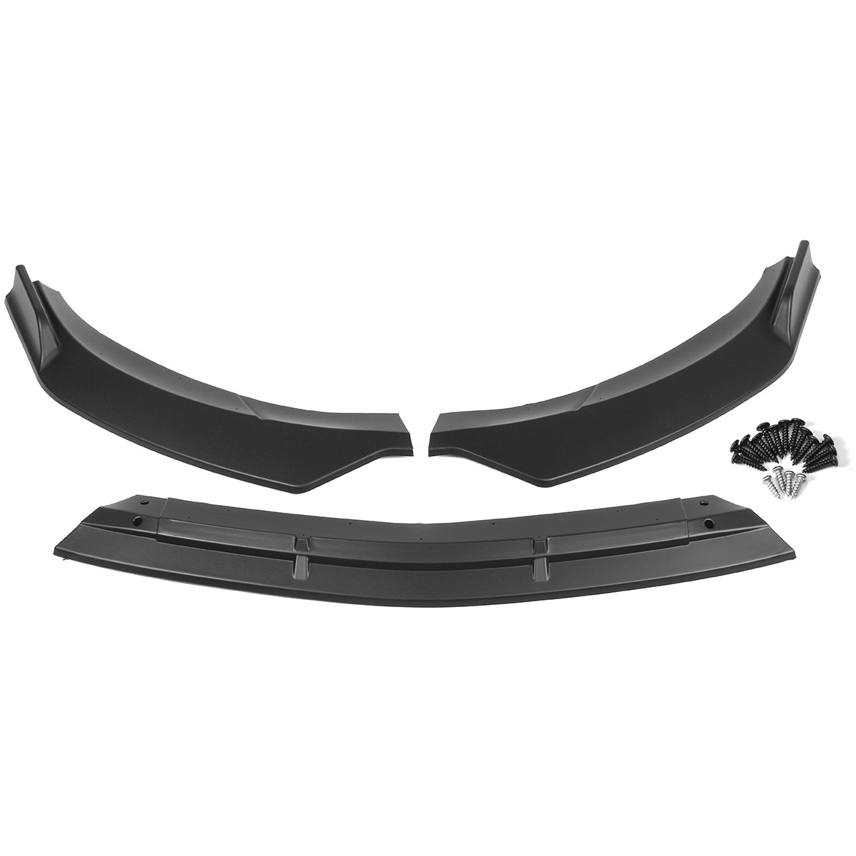 3Pcs Car Matte Black Front Bumper Lip Spoiler Protector Cover Trim for Mercedes Cla-Class W117 2016-2020