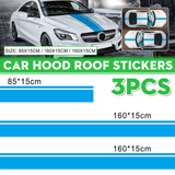 3Pcs Stripe Stickers Decal Racing for Mercedes AMG Edition 1 C63 Coupe W205 C200 - Auto GoShop