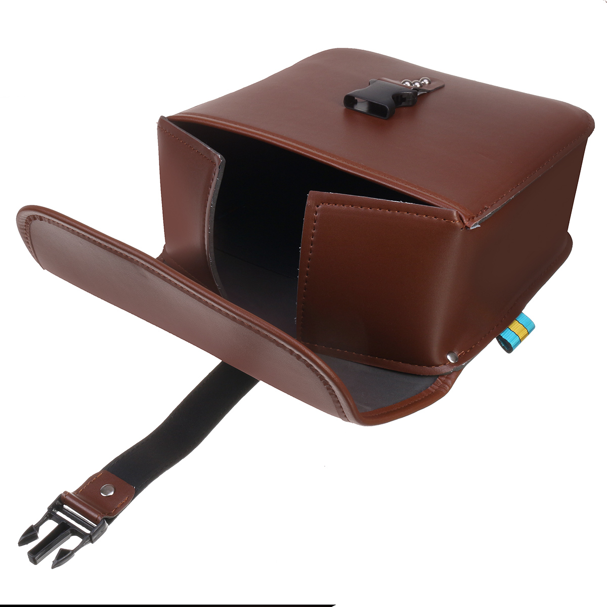 Motorcycle Saddlebags Bags Bike Side Storage Fork Tool Pouch Universal Brown - Auto GoShop