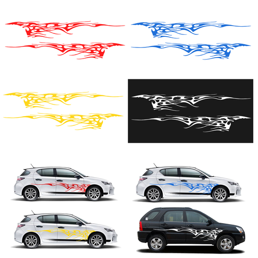 1Pair 102X14Inch Car Stickers Body Graphics Vinyl Decals Blue/Red/Yellow/White