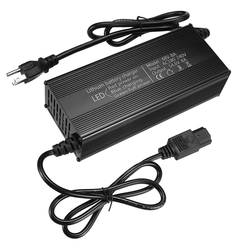 13S 54.6V 8A Lithium Battery Charger for Electric Motorcycle 48V8A Lithium Battery with 180-220V US Plug T-Type Output Plug