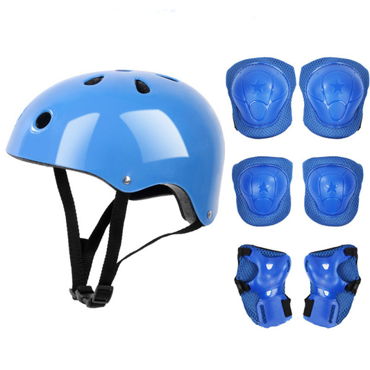 7PCS Set Boys Girls Kids Safety Skating Bike Helmet Knee Elbow Protective Gear - Auto GoShop