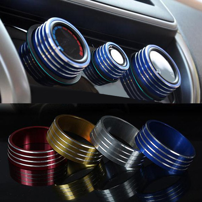 3Pcs/Set Cars Alu Decoration Stereo Air Conditioning Knob Ring for Honda New City Vezel Fit XRV