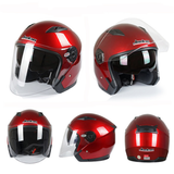 Motorcycle Scooter Half Open Face Helmet Dual Lens Anti-Fog Ridng Protective