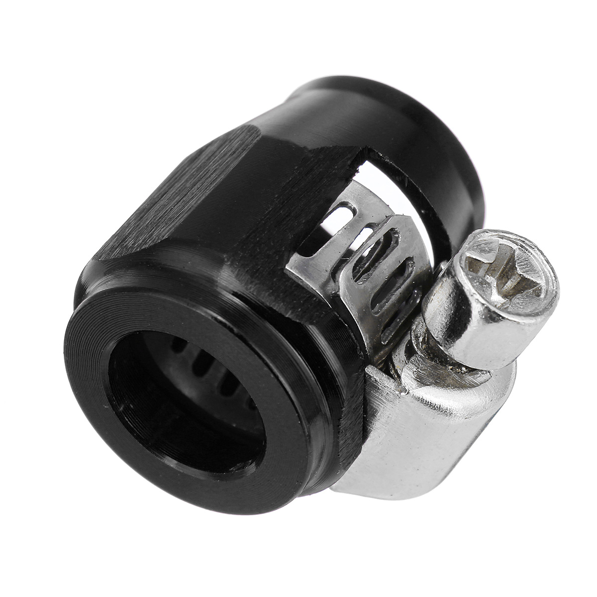 AN4 Hex Hose Finisher Clamp with Screw Band Hose End Cover Fitting Adapter Connector - Auto GoShop