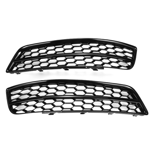 1 Pair Front Grille Fog Light Lamp Cover Glossy Black HONEYCOMB Car Modification for Audi A3 8P 2009-2013 - Auto GoShop