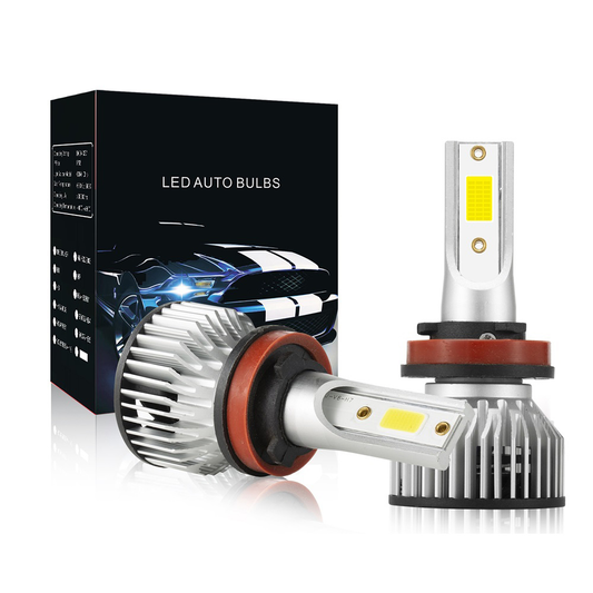 2PCS 6000LM 6500K Car LED Headlight H1 H4 H7 H8 H11 9005 9006 IP68 Waterproof COB Headlights Halogen Bulb White Light