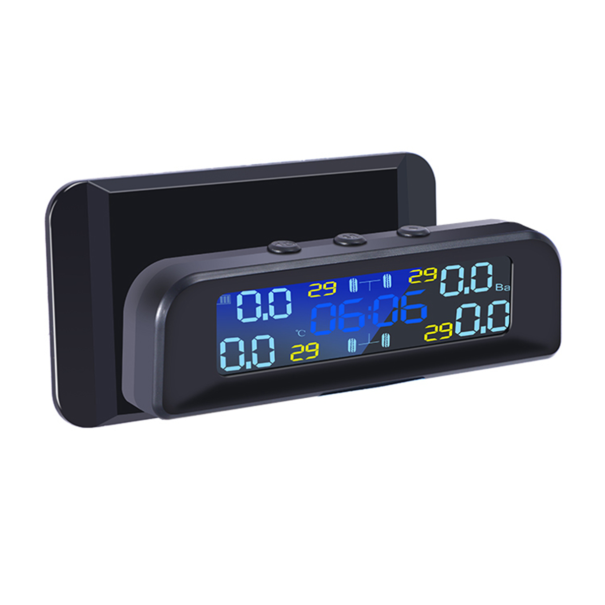 Car TPMS Tyre Pressure System Solar Power LCD Display Clock Time Display - Auto GoShop