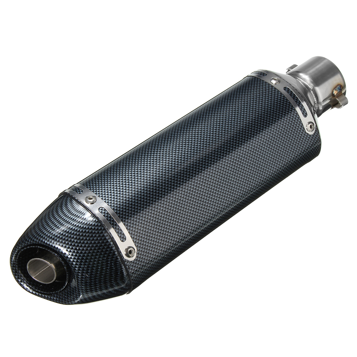 38Mm-51Mm Motorcycle Carbon Stainless Steel Exhaust Muffler Pipe with Removable Silencer Universal