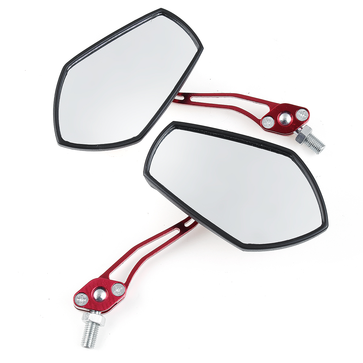 10Mm Universal Motorcycle Aluminum Rod Rearview Side Mirrors Sportbike for Honda - Auto GoShop