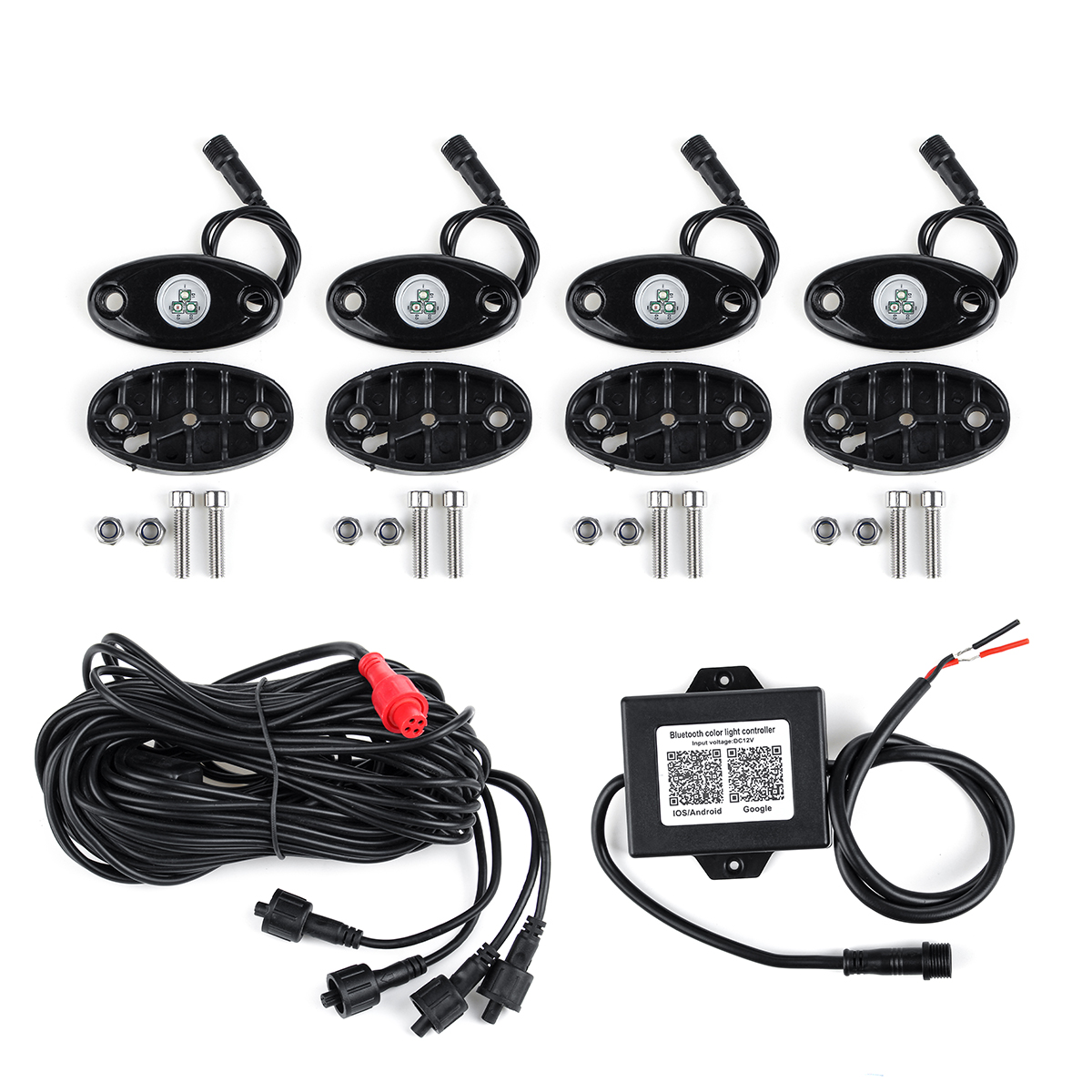 4Pcs/8Pcs RGB LED Rock Lights Atmosphere Lamp Wireless Bluetooth Music for Jeep SUV Offroad - Auto GoShop