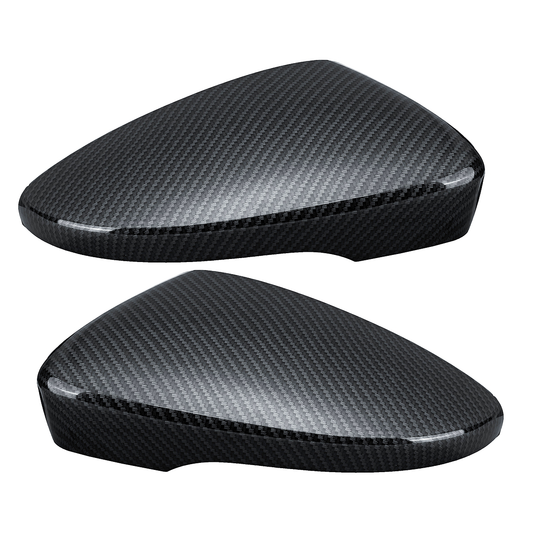 Car Door Wing Rearview Mirror Cover Carbon Black Pair for VW Passat Scirocco Beetle CC Eos