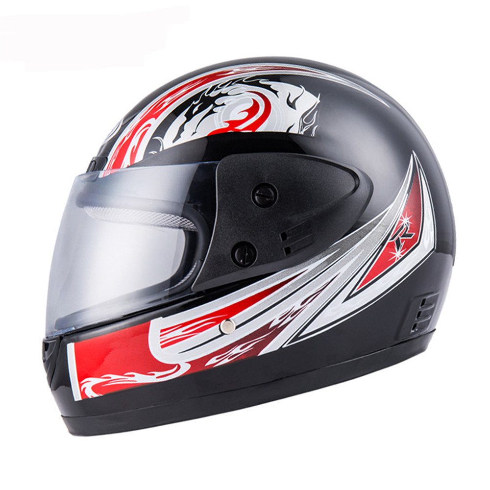 BYB Universal Motorcycle Full Face Helmet with Neck Protection Anti-Fog Breathable - Auto GoShop