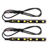 12V Pair 6 LED 5050 Motorcycle Strip Turn Signal Indicator Blinker Light Amber - Auto GoShop