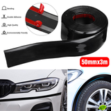 2"/5Cm Molding Trim Black Car Roof Body Side Grille Window Decorative Strip 10Ft 16Ft