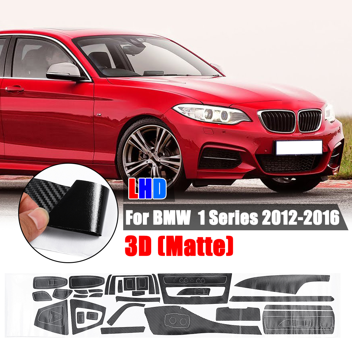 LHD Carbon Fiber Interior Sticker Vinyl for BMW 1 Series 2012-2016