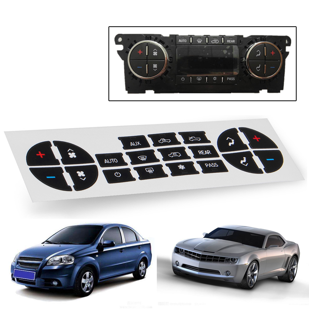 AC Button Repair Kit Dash Replacement 07-13 GM Vehicles Car Decal Stickers US SELLER - Auto GoShop
