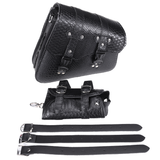 Motorcycle Saddlebags Rider Panniers Luggage with Kettle Bag Black Left/Right PU Leather Universal - Auto GoShop