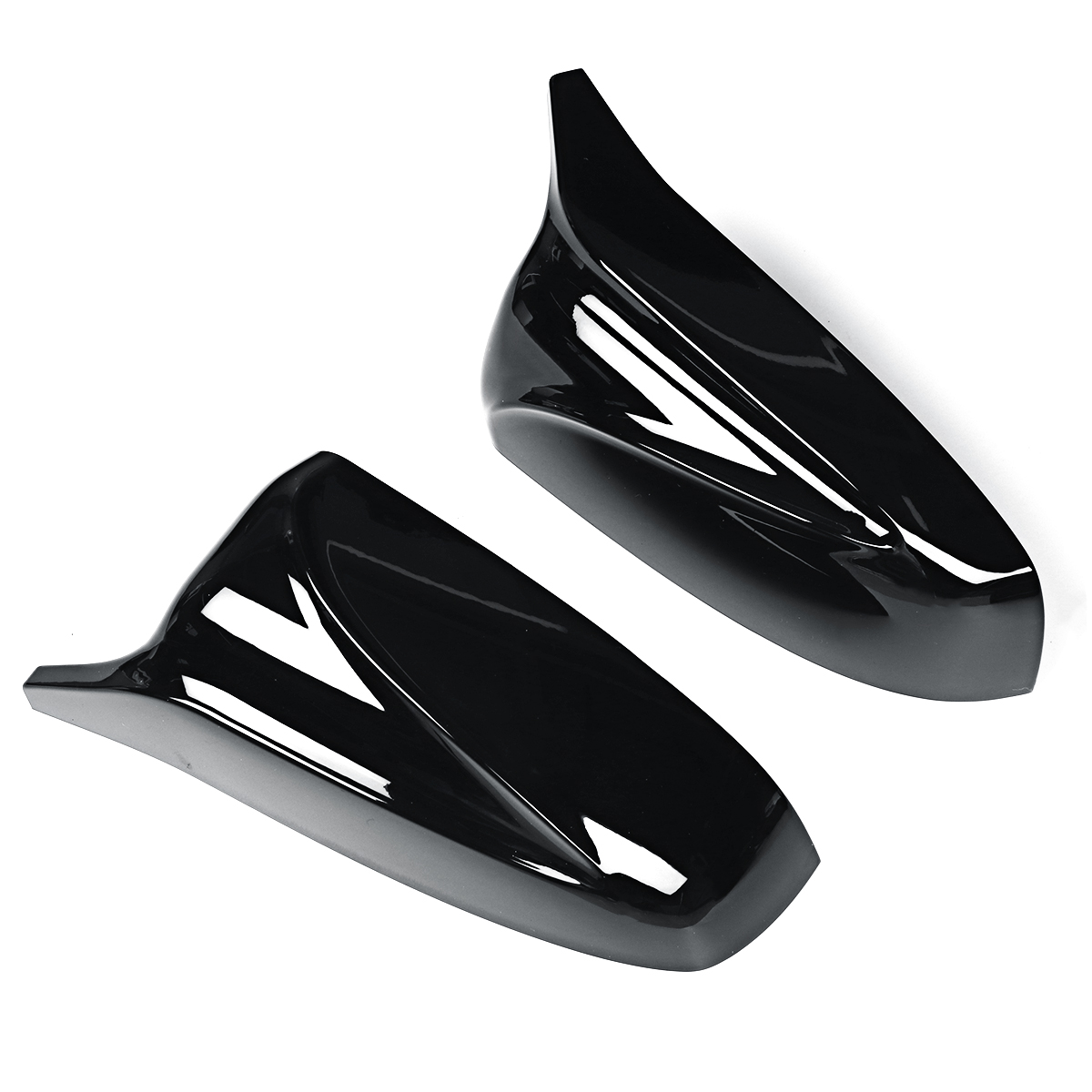 Glossy Black M Style Rear View Mirror Cap Cover Replacement Pair for BMW X5 X6 E70 E71 2007-2013