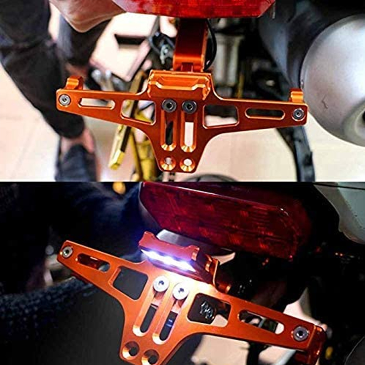 12V Motorcycle Flowinig LED License Plate Lamp Turn Signals Tail Brake Light - Auto GoShop