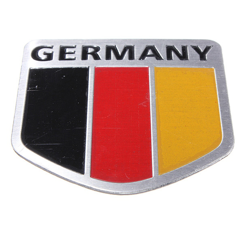 Aluminum Germany Flag Shield Car Emblem Badge Decals Sticker Truck Auto - Auto GoShop