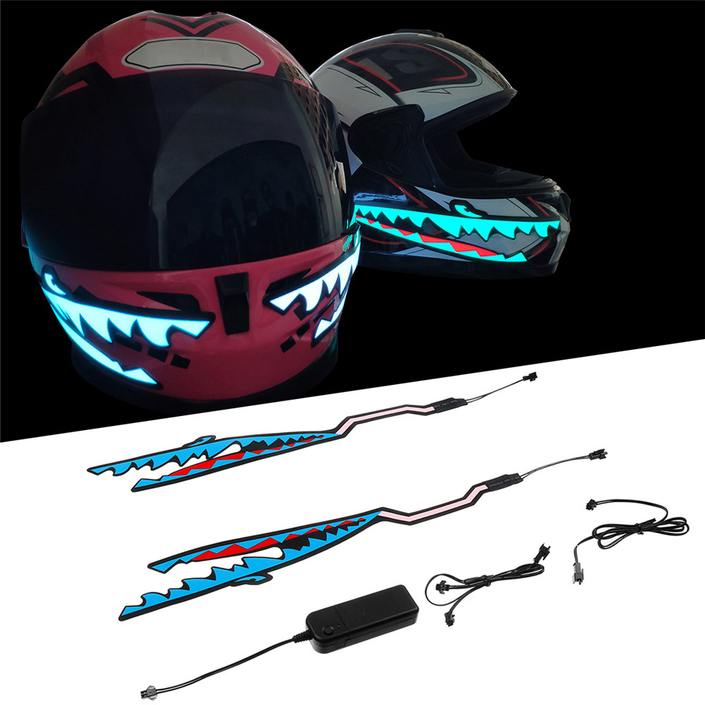 Shark Style Motorcycle Helmet Light Strip LED Night Signal Light Stripe Glowing - Auto GoShop