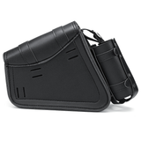 Universal Motorcycle Saddlebags Saddle Bag Black Leather for XL883 XL1200 04-UP
