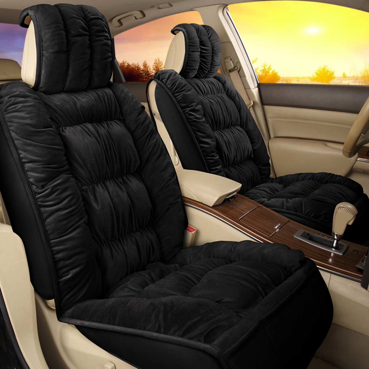 Universal Plush Car Seat Cover Winter Warm Backrest Front Seat Cushion Pad - Auto GoShop