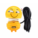 Spring Shaking Head Doll USB Charger with Light Mirror Cartoon Decoration Emoticon Pack for Motorcycle Electric Scooter