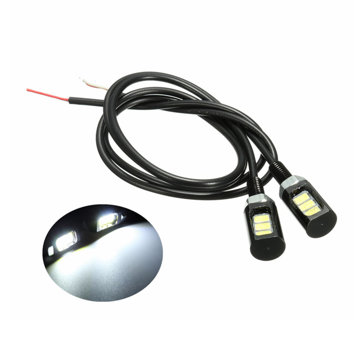 12V 3 LED SMD Motorcycle Car Number License Plate Screw Bolt Light Lamp Bulb - Auto GoShop