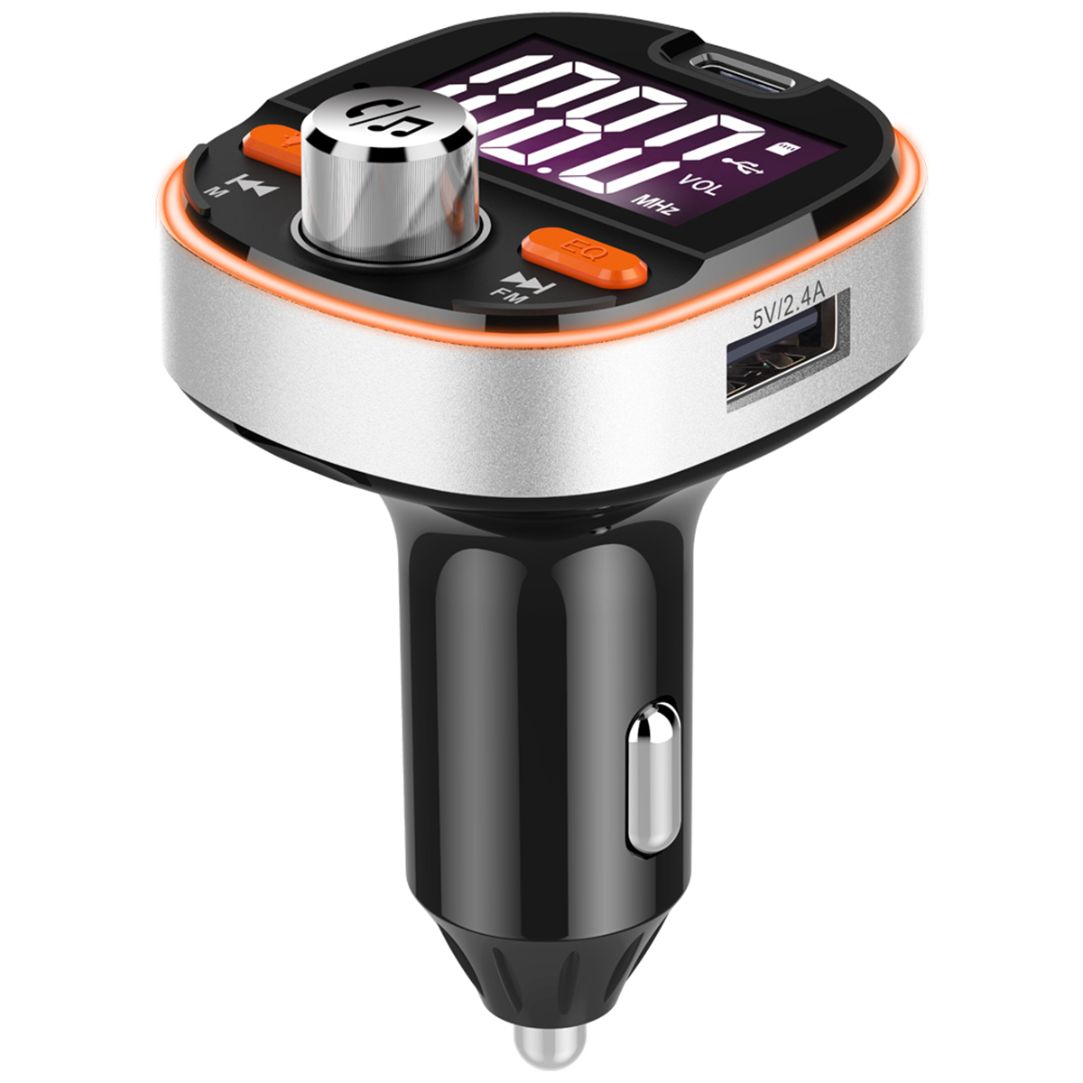 Car Bluetooth MP3 Player FM Transmitter with Colorful Atmosphere Light Support QC 3.0 Fast Charging Subwoofer DSP TF Card USB - Auto GoShop