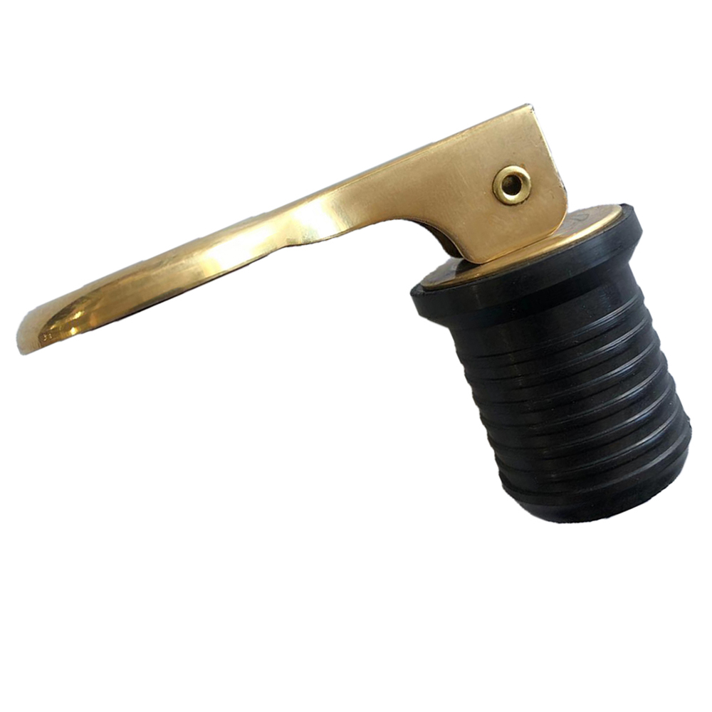 1" 25Mm Brass Plated Marine Boat Snap Handle Locking Drain Plug Boat Livewell Drain Plug with Snap Handle Boat Accessories - Auto GoShop