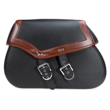 2Pcs Motorcycle Saddlebags PU Leather Side Luggage Storage Bags Black Brown