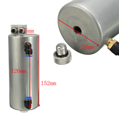 Universal Aluminum Racing Engine Oil Catch Tank CAN Turbo Reservoir Billet Round