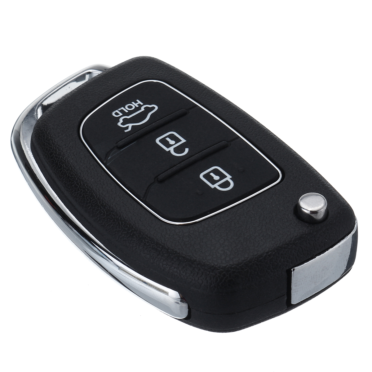 3 Buttons Remote Flip Key Fob Case Shell with Blade Battery for Hyundai Santa Fe IX35 I20 2013-2014