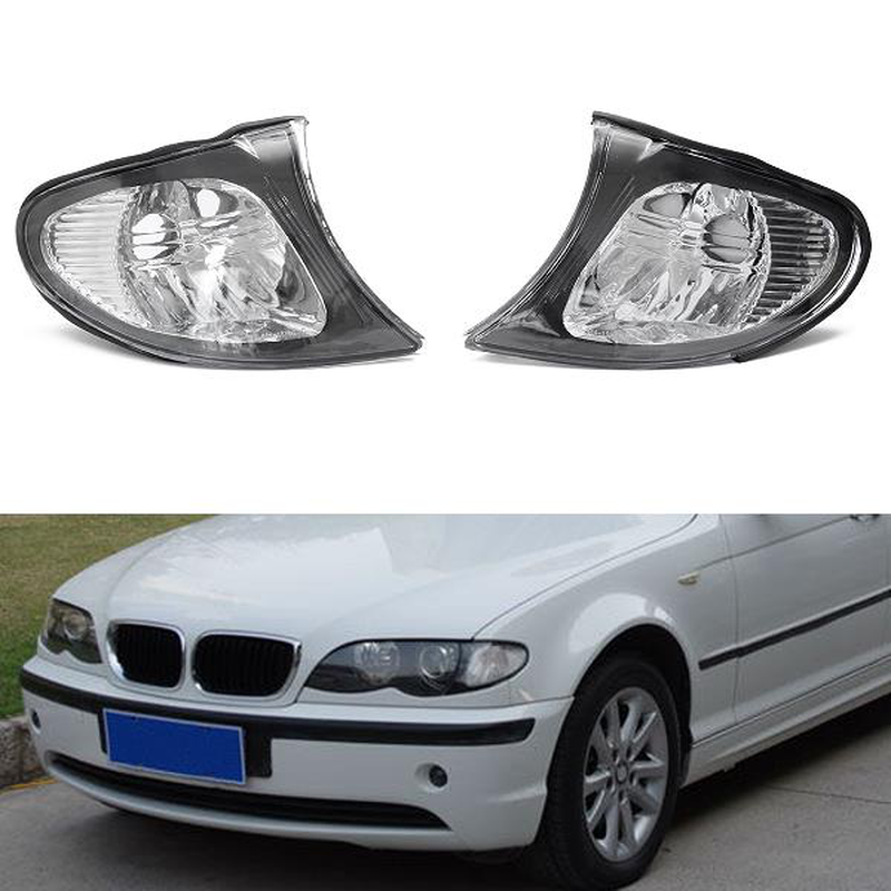 Pair Corner Lights Side Light for BMW E46 3-Series 4DR 02-05 325I 330I Clear Lens