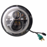 7'' LED Chrome High Low Beam Headlights Halo Angle Eyes 40W 4800LM IP67 Waterproof for Jeep Wrangler JK LJ TJ