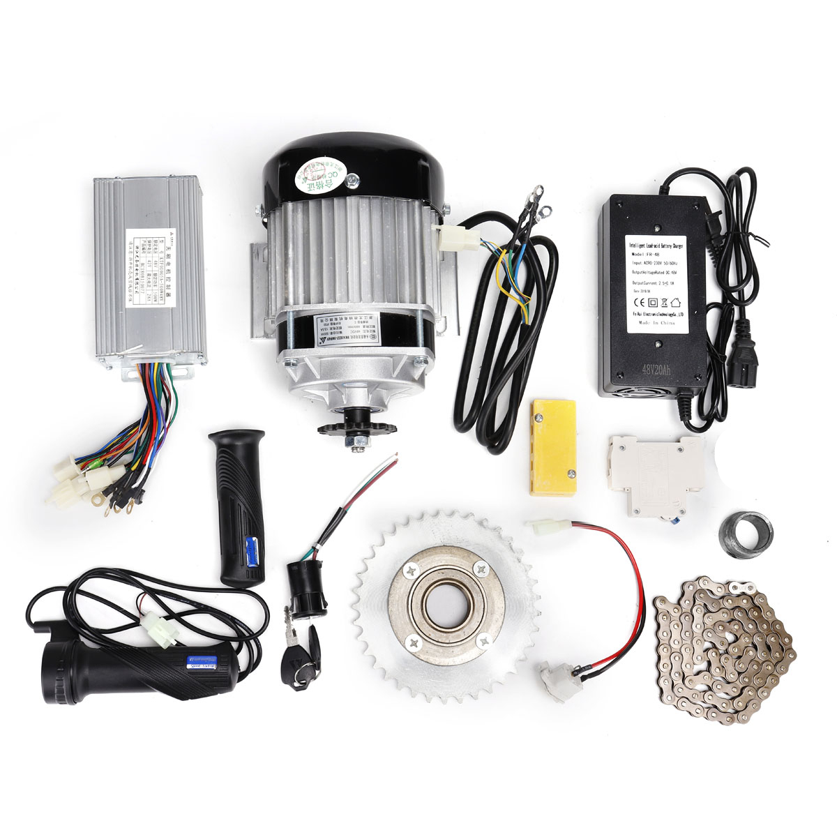 48V 500W Electric Tricycle Scooter Brushless Motor Controller Flywheel Chain Conversion Kit - Auto GoShop